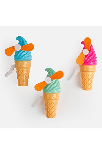 Zâna Casei Evantai de mână multicolor cu design de înghețată 13,5 cm