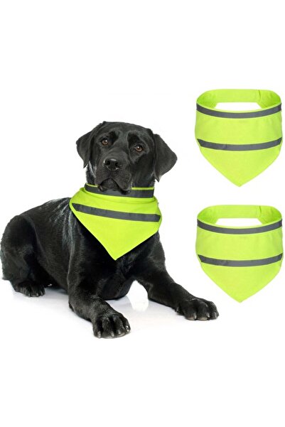 STARSTAR 2-piece triangular dog headband with reflective safety strips and fl...