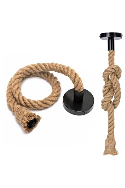 STARSTAR Vintage hemp rope pendant light, retro E27 lamp with 1m cable, for k...