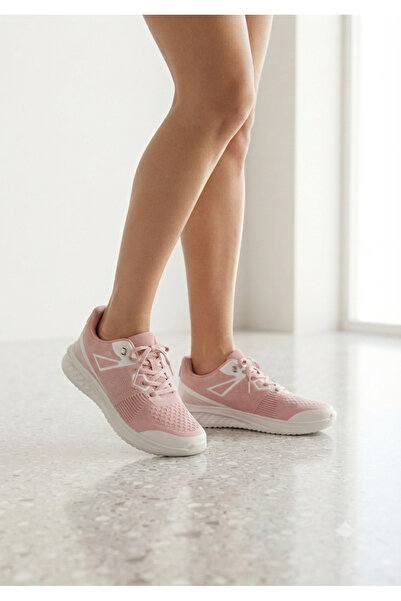 Stylish Women’s Lightweight Running Shoes White & Pink Cushioned Sports Sneakers