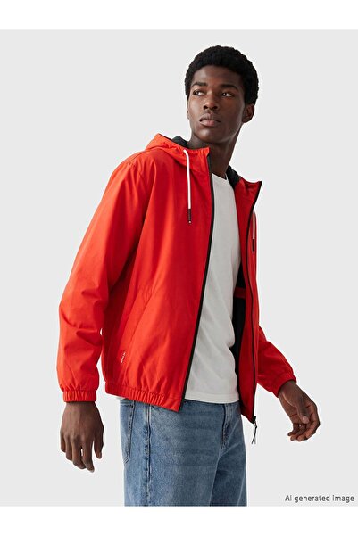 LC Waikiki Xside Orange Comfortable Fit Hooded Men's Coat