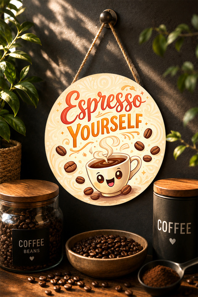 Mayeka Espresso Yourself Slatka nasmejana šolja Okrugli MDF sto Kafa