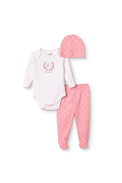 ebebek Hello Baby HelloBaby Kız Bebek Body-Alt-Şapka Hayvan Baskılı Çıtçıtlı ...