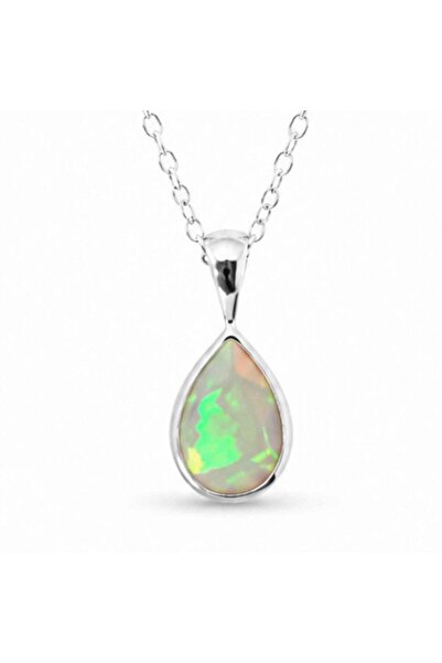 craftmystic Колие от сребро 925 с етиопски опал сълза – интуиция и емоционале...