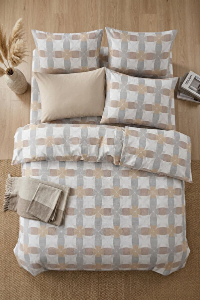 Linevra Pamuklu Tek Kişilik Lastikli Çarşaflı Nevresim Takımı | Premium Seri | Lastikli Çarşaf