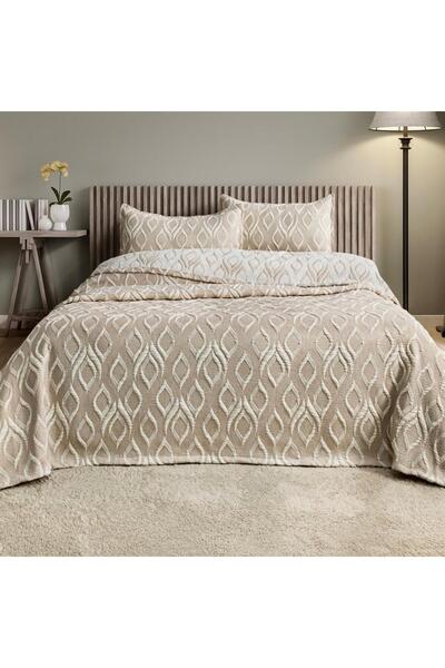 Schafer Duo Double Bedspread-Beige Tkebt Beige