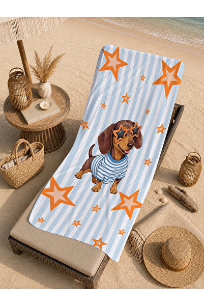 Evmila Prosop de plajă 70x150 cu model Pop Art Sailor Dog Star și ochelari - ...