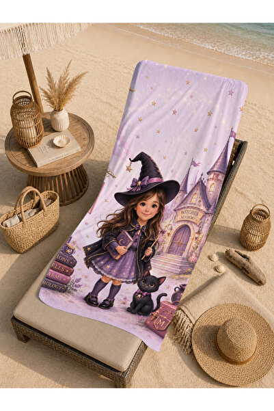 Evmila Cute Teddy Bear Sage Green Minimal Patterned 70X150 Beach Towel - Digi...