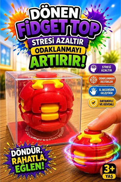 SCOWETTO Bas Spin Stress Ball Toy Spinball Red
