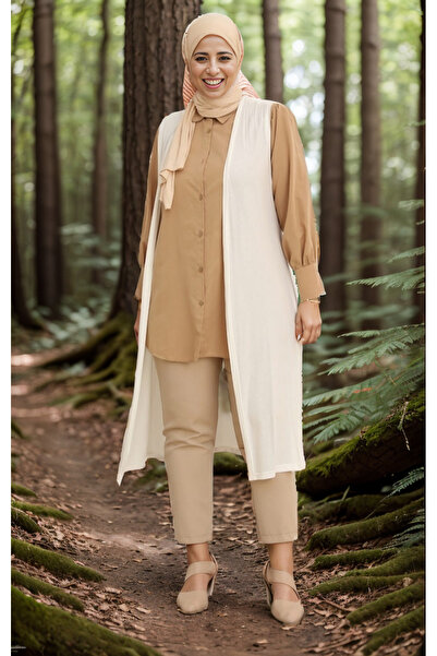 RESPİRO Sade Thin Long Cardigan Comfortable Fit Plus Size