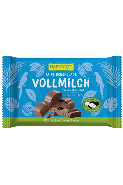 Rapunzel Cristalino Ciocolată cu Lapte Integral Bio, 100g
