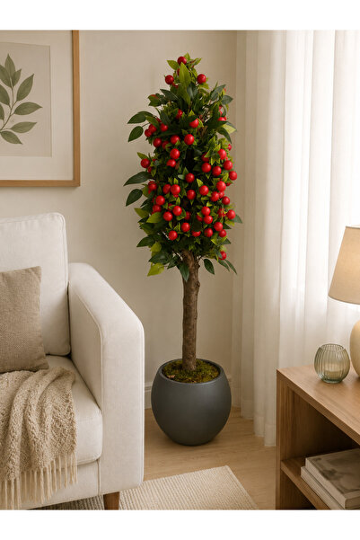 Cennet Home Royal Berry Premium 110 cm Doğal Görünümlü Yapay Kiraz Meyve Ağacı