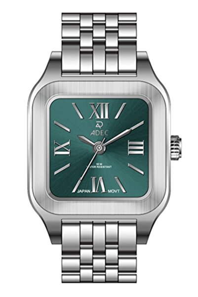 Adec Al24109-3 Steel Case Square Case with Calendar Minimal Japanese 3 Atm Wa...