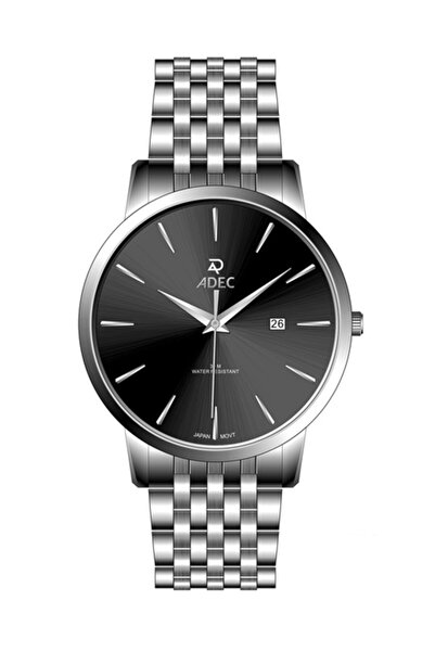 Adec Ag24101-3 Steel Case Cord Calendar Japanese 3 Atm Water Resistant Metall...
