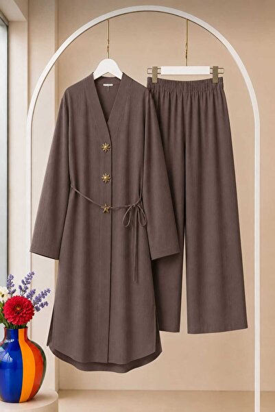 MODA VEDAT Set cu pantaloni lungi tip tunică pentru femei -0650