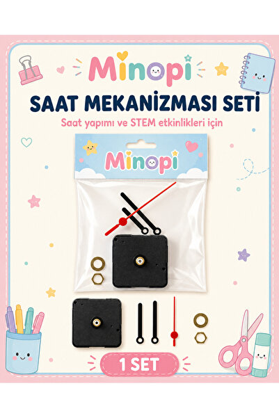 Minopi Saat Mekanizması Seti Akrep Yelkovan ve Saniye Kollu Saat Yapım STEM E...
