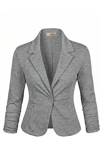 Hybrid & Company Women Double Notch Lapel Sharp Shoulder Pad Office Blazer | ...