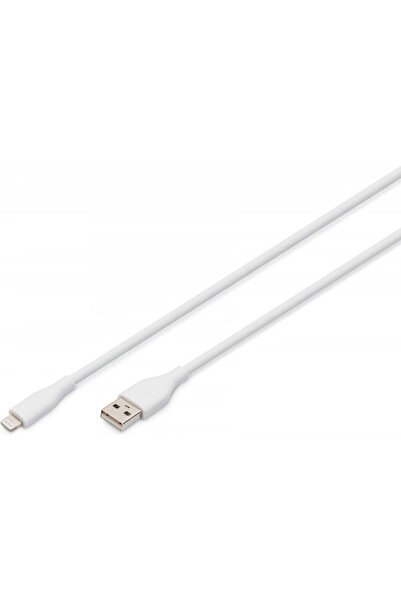 Digitus Καλώδιο USB-A σε Lightning 12W Λευκό 1μ (AK-600108-005-W)