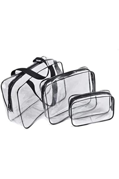 Other 3Pcs Clear Cosmetic Bag Vinyl Air Travel Toiletry Bags Bulk, Water Resi...