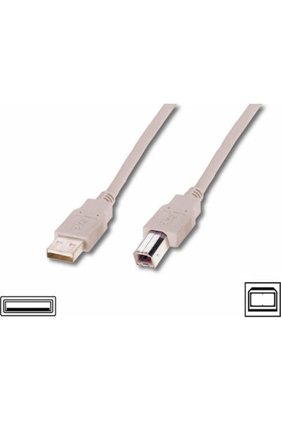 Digitus Καλώδιο USB 2.0 1,8μ A-Αρσενικό σε B-Αρσενικό Γκρι (AK-300105-018-E)