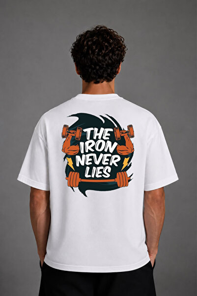 VSRN Το μπλουζάκι Iron Never Design με στάμπα στην πλάτη, λευκό, oversized