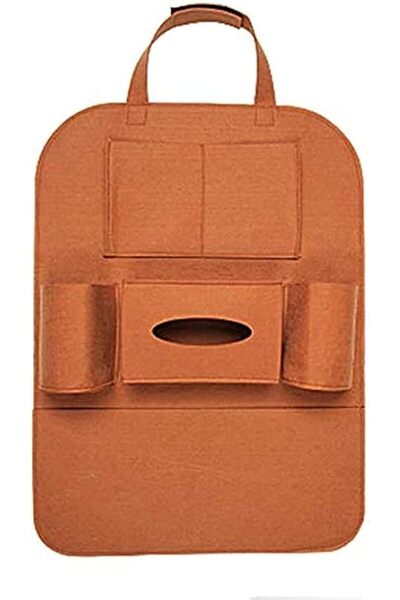 Other Car Auto Vehicle Seat Back Hanger Pocket Felt Storage Bag (Brown)