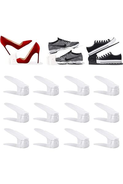 GENERAL Shoe Slots Organizer 12 PCS, Adjustable Stack Shoe Rack with Double L...