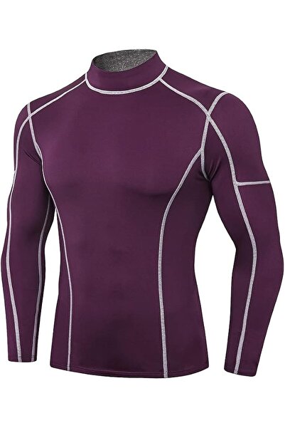 GENERAL Men's Compression Shirts Long Sleeve Athletic Workout Tops Gym Unders...