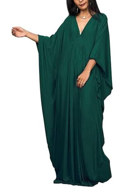 YouKD Women's Long Kaftan Maxi Dress Boho Swimsuit Beach Cover Up Robes One S...