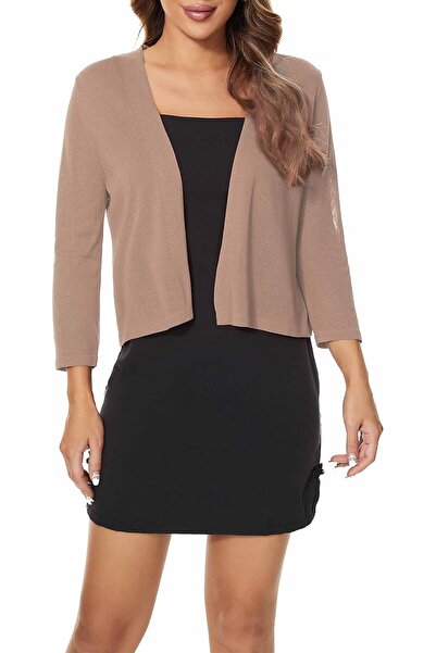 GENERAL Satuun Women's 3/4 Sleeve Shrugs Lightweight Open Front Cropped Cardi...