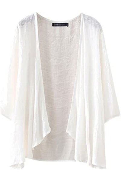 ZANZEA Women Chiffon Kimono Cardigan Open Front Capes Sheer Shrug Top Swim Be...