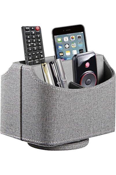 GENERAL Brown 360 Degree Swiveling TV Remote Control Holder/Caddy, Leather De...