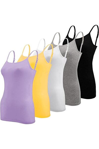 BQTQ 5 Pcs Women's Camisole Vest Tops Spaghetti Strap Undershirts Camisoles |...