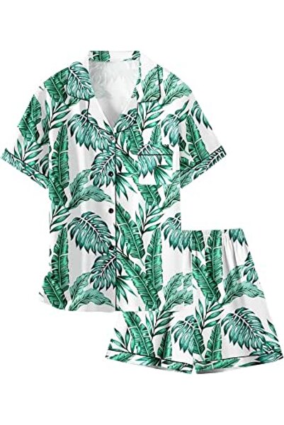 GENERAL Schbbbta Girls Boys Satin Pajamas Set, 2Piece Silk Nightwear Button-D...