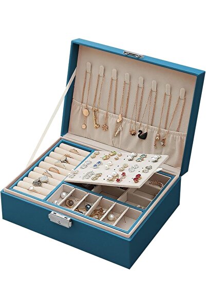 Homarket Jewelry Organizer Box Necklaces Rings Earrings Holder Organizer Stor...