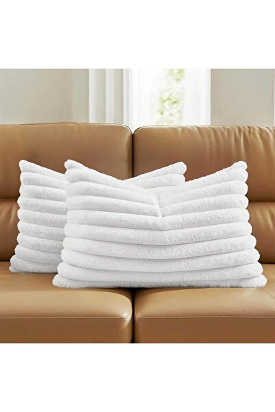 FUTEI Cream White Throw Pillow Covers 20x20 Inch Set of 2,Modern Fall/Winter ...