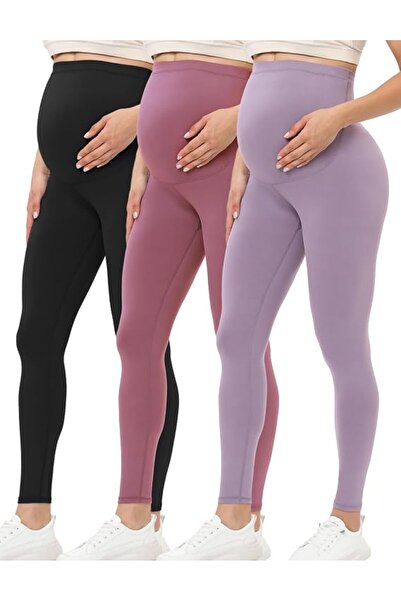 GENERAL Buttergene Women's Maternity Leggings Over The Belly Maternity Yoga P...