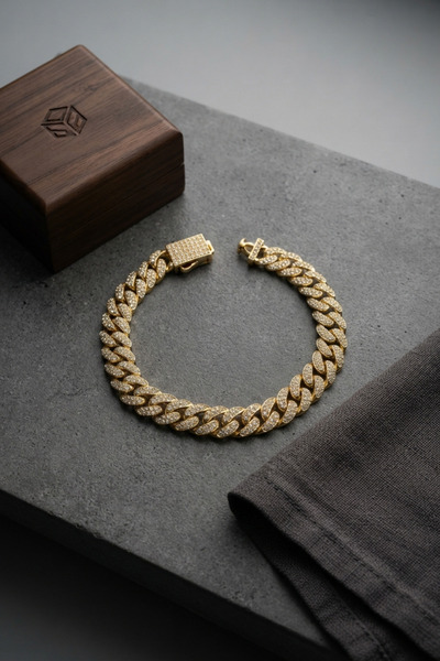 callerrons accessories Cuban Chain Model Gold Color Men's Bracelet - Ebj26080...