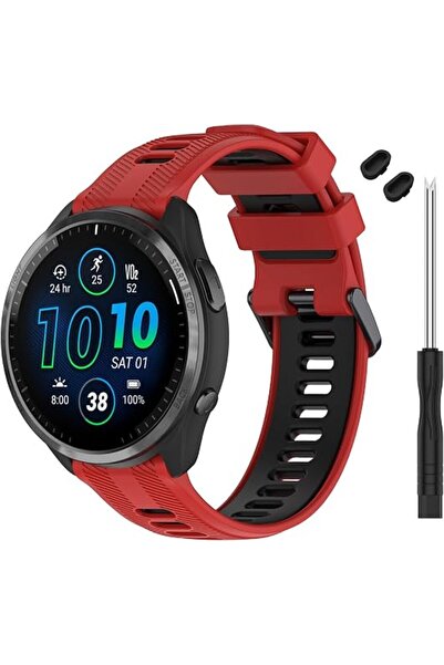 GENERAL حزام متوافق مع ساعة Garmin Forerunner 965 - حزام ساعة بديل من السيليك...