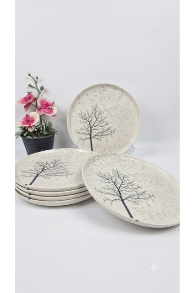 Tezyinat Wood Bengü Zühre 6-Piece Porcelain Cake Plate Set