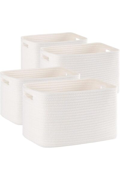 GENERAL 4 Pack Shelf Baskets for Organizing Home - Perfect for Toys, Books, a...