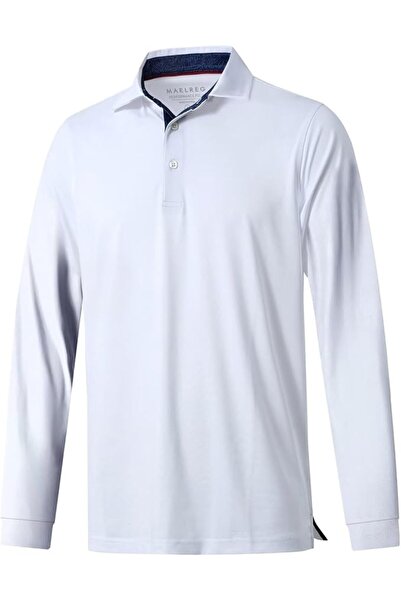 M MAELREG Men's Golf Polo Shirts Short Sleeve Striped Performance Moisture Wi...