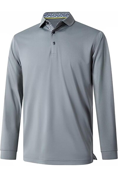 M MAELREG Men's Golf Polo Shirts Short Sleeve Striped Performance Moisture Wi...