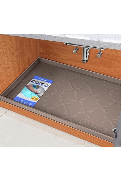 GENERAL SIKADEER Under Sink Mat for Bathroom Waterproof, 31" x 19" Silicone U...