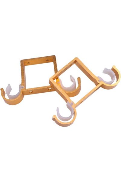 Morvena Picks Set de 4 suporturi duble pentru bare de perdea — Aliaj de alumi...