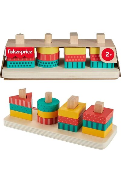FISHER-PRICE BABY طاولة موسيقية خشبية للأطفال من فيشر برايس مع آلات إيقاعية، ...