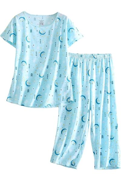 GENERAL PNAEONG Women’s Pajama Set - Sleepwear Tops with Capri Pants Casual a...