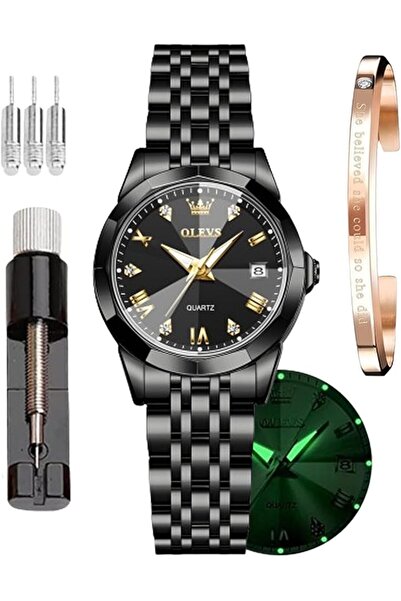OLEVS Watches for Women Dress Roman Numerals Diamonds Stainless Steel Waterpr...