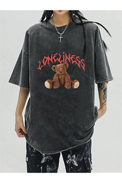DEEFWEAR تي شيرت MINGALONDON قابل للغسل بتصميم 'Loneliness' Bear للجنسين