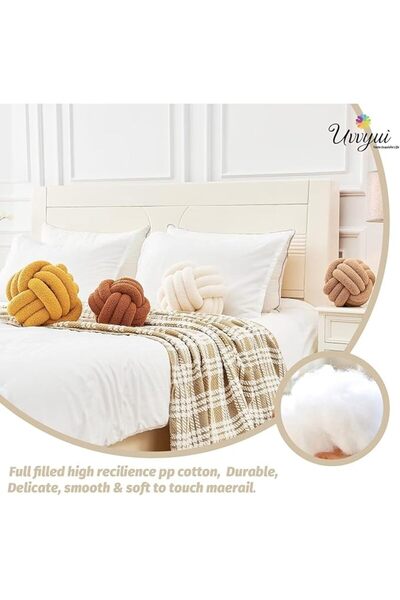 Uvvyui Knot Pillow Ball, Soft Home Decorative Round Throw Pillow, Handmade Knotted Plush Pillow, Rou